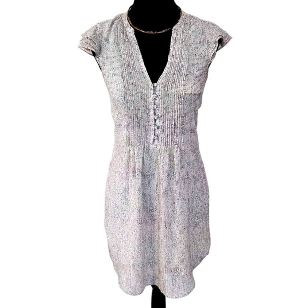 H&M Beautiful Cream & Black Flutter Sleeve Dress Sz Small Coastal Cowgirl